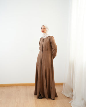 Front Buttoned Suede Dress Cafe C86