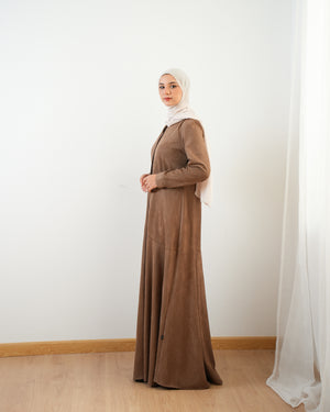 Front Buttoned Suede Dress Cafe C86