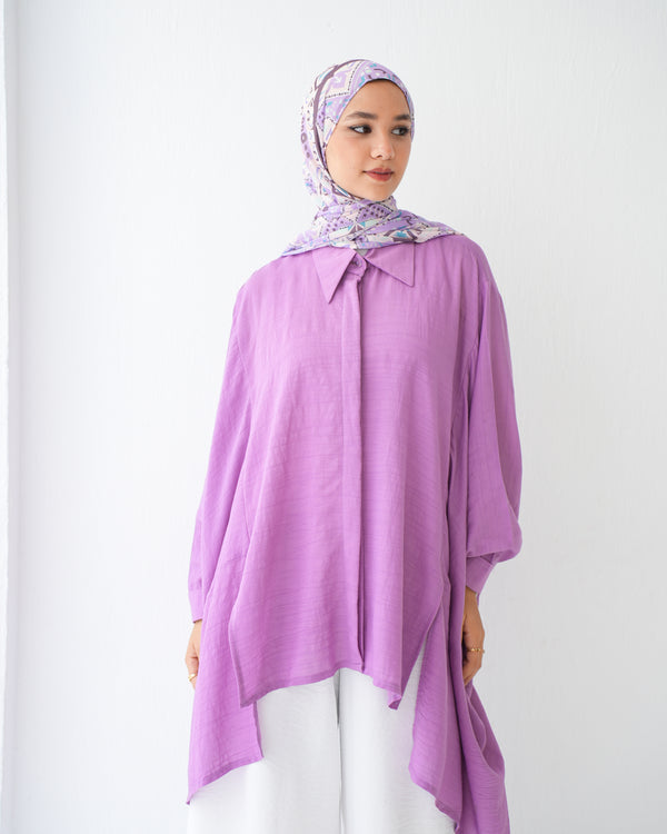 Free Size Shirt Poncho Mauve C2191