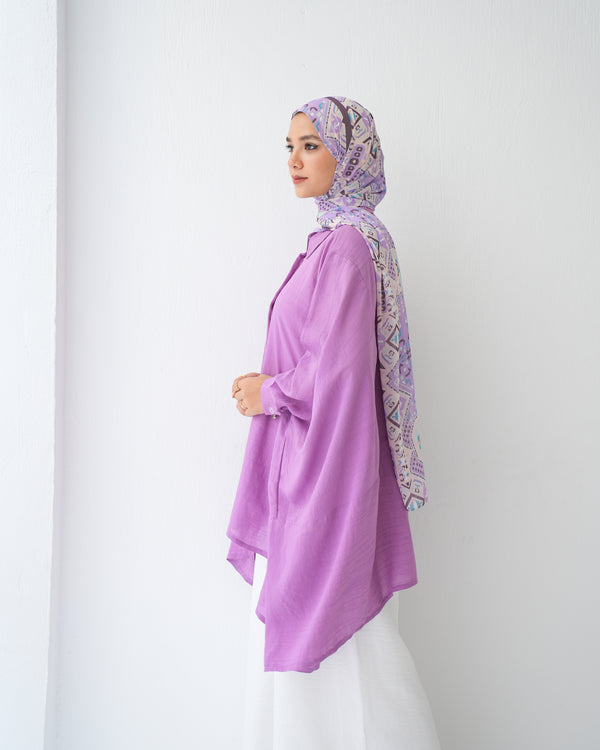Free Size Shirt Poncho Mauve C2191