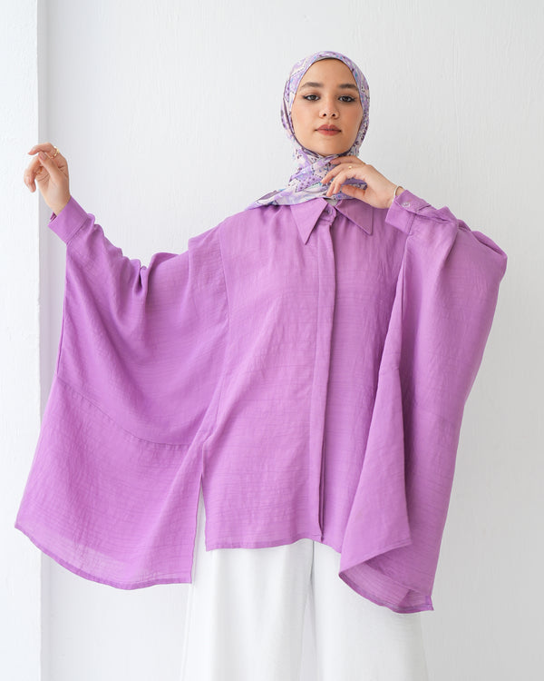 Free Size Shirt Poncho Mauve C2191
