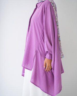 Free Size Shirt Poncho Mauve C2191