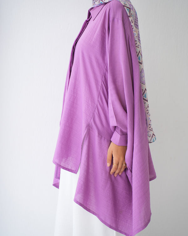 Free Size Shirt Poncho Mauve C2191