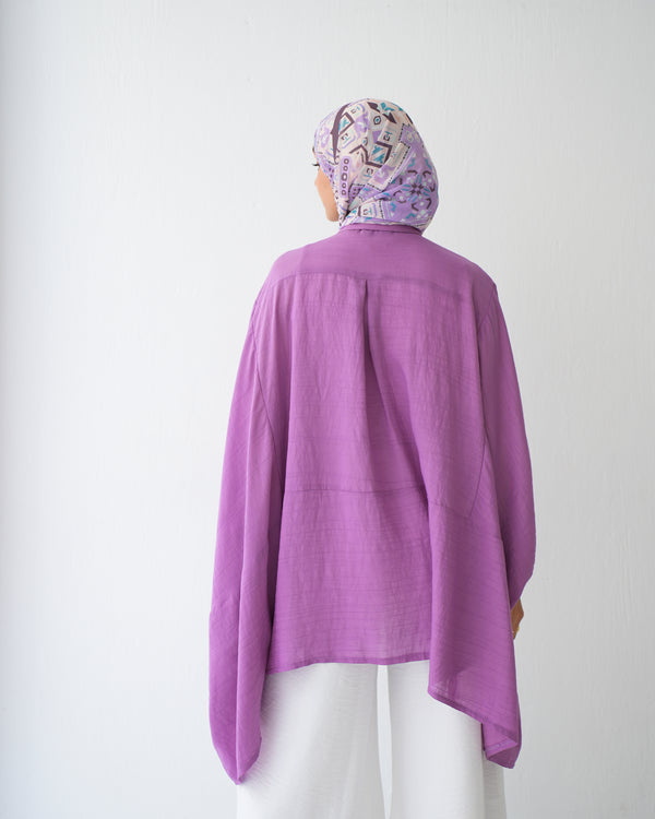 Free Size Shirt Poncho Mauve C2191