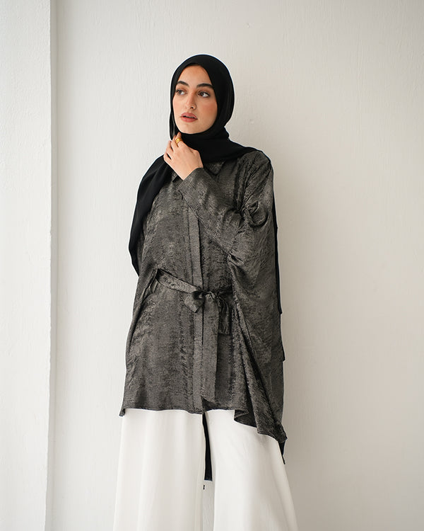 Shimmer Free Size Blouse Silver C223