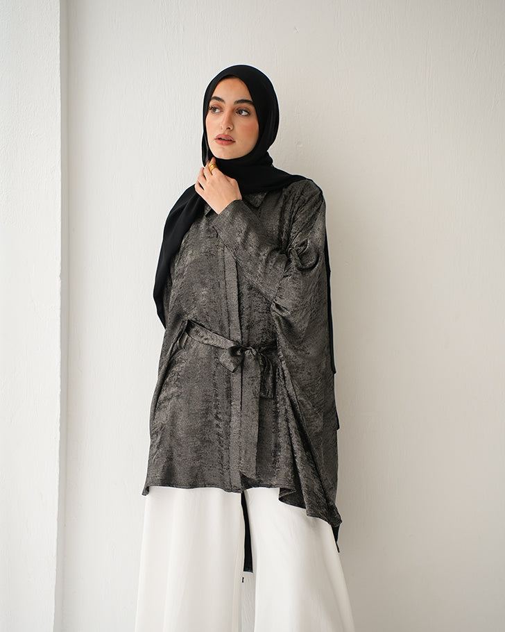 Shimmer Free Size Blouse Silver C223