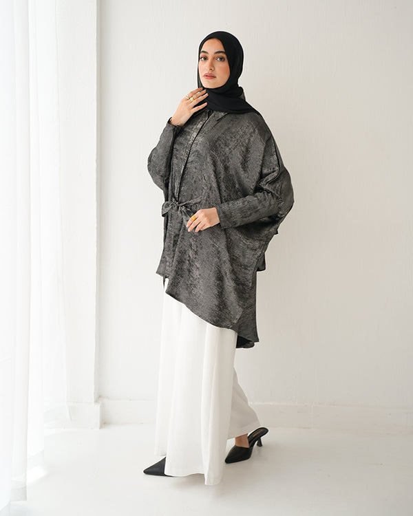 Shimmer Free Size Blouse Silver C223
