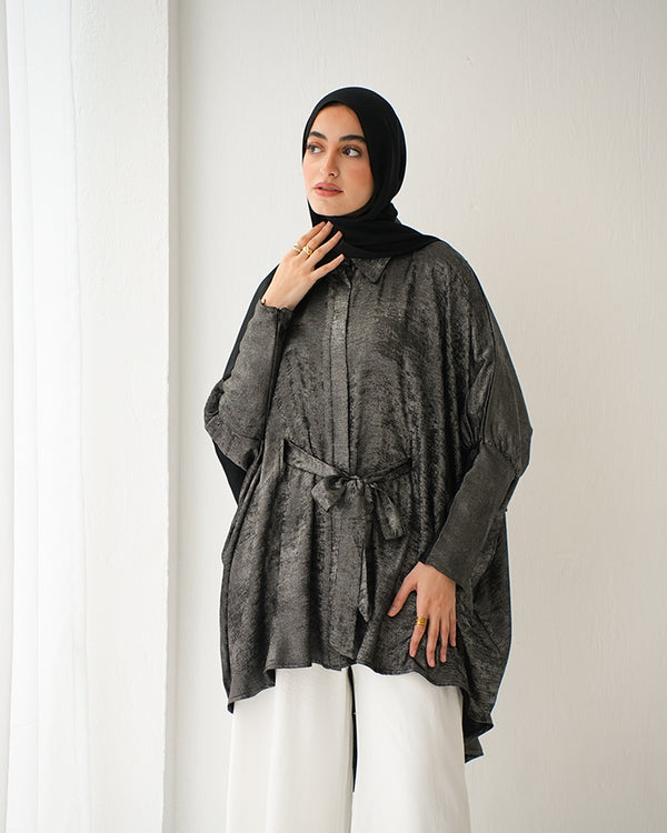 Shimmer Free Size Blouse Silver C223