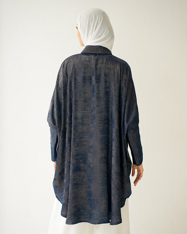 Shimmer Free Size Blouse Navy C223