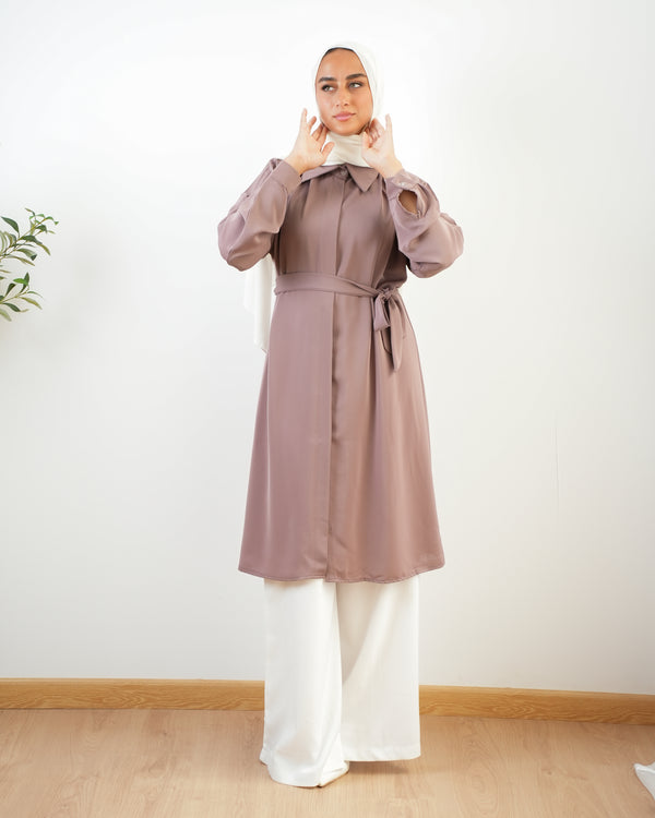 Silk Blend Maxi Chemise DustyRose C252