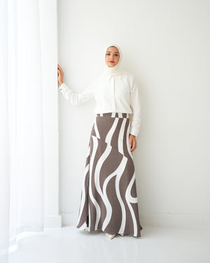 Linen Blend Maxi Skirt C1712