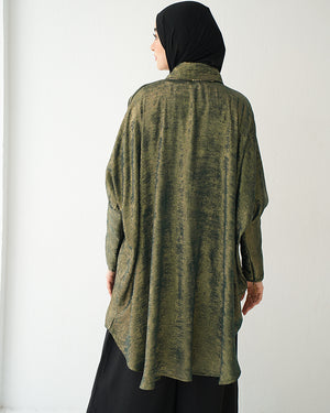 Shimmer Free Size Blouse Olive C223