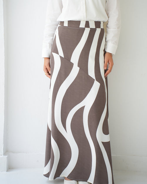 Linen Blend Maxi Skirt C1712