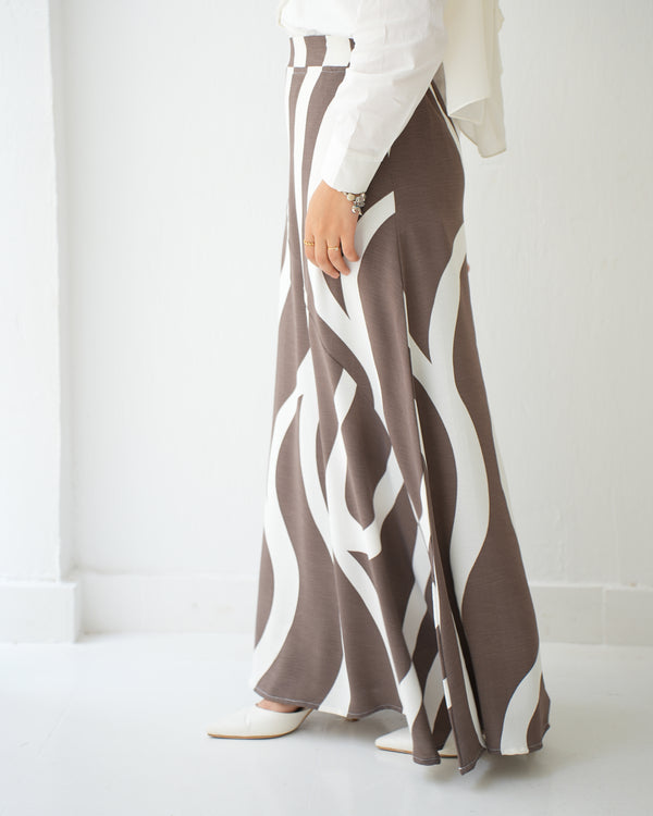Linen Blend Maxi Skirt C1712
