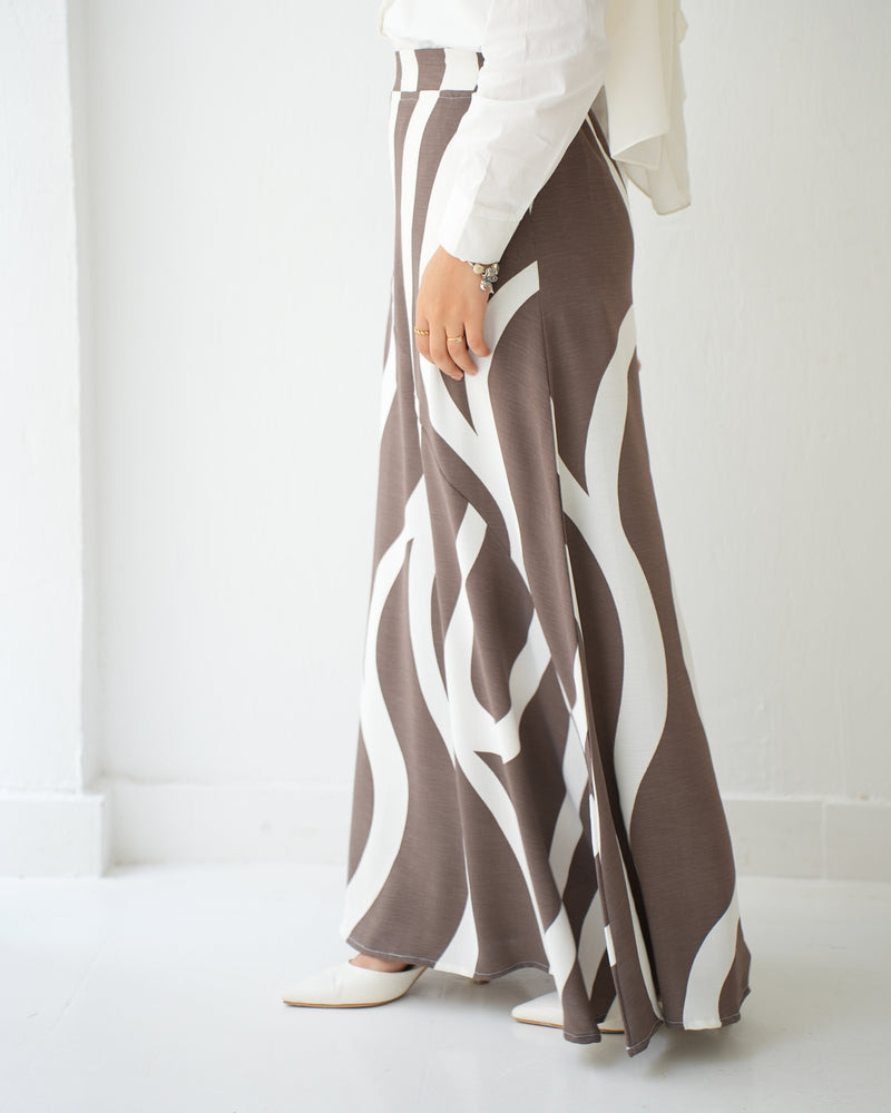 Linen Blend Maxi Skirt C1712