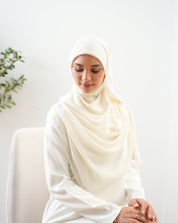 Soft Cotton Chiffon Scarf Off-White
