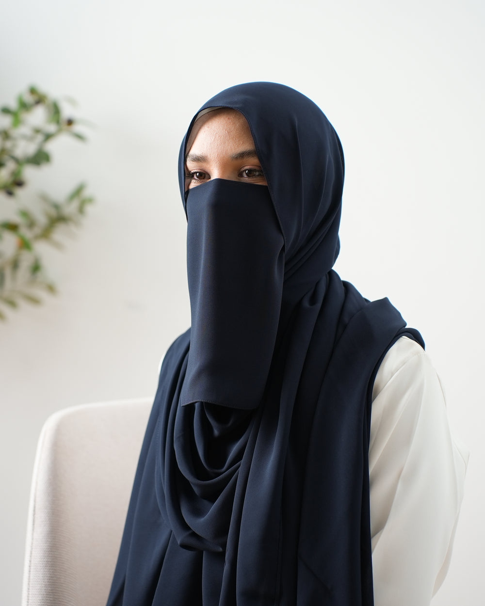 Stretch Niqab Dark Navy C3100