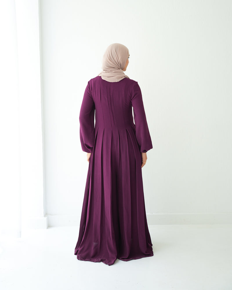 Pleated Jumpsuit Burgundy C150