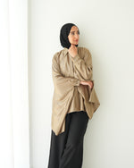 Free Size Poncho Metallic Beige C2193
