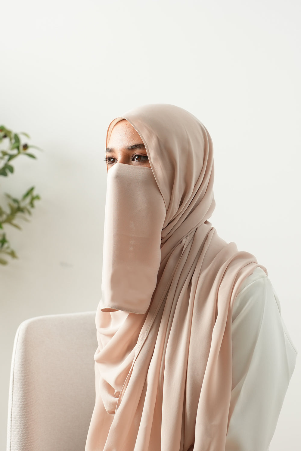 Stretch Niqab Latte C3100