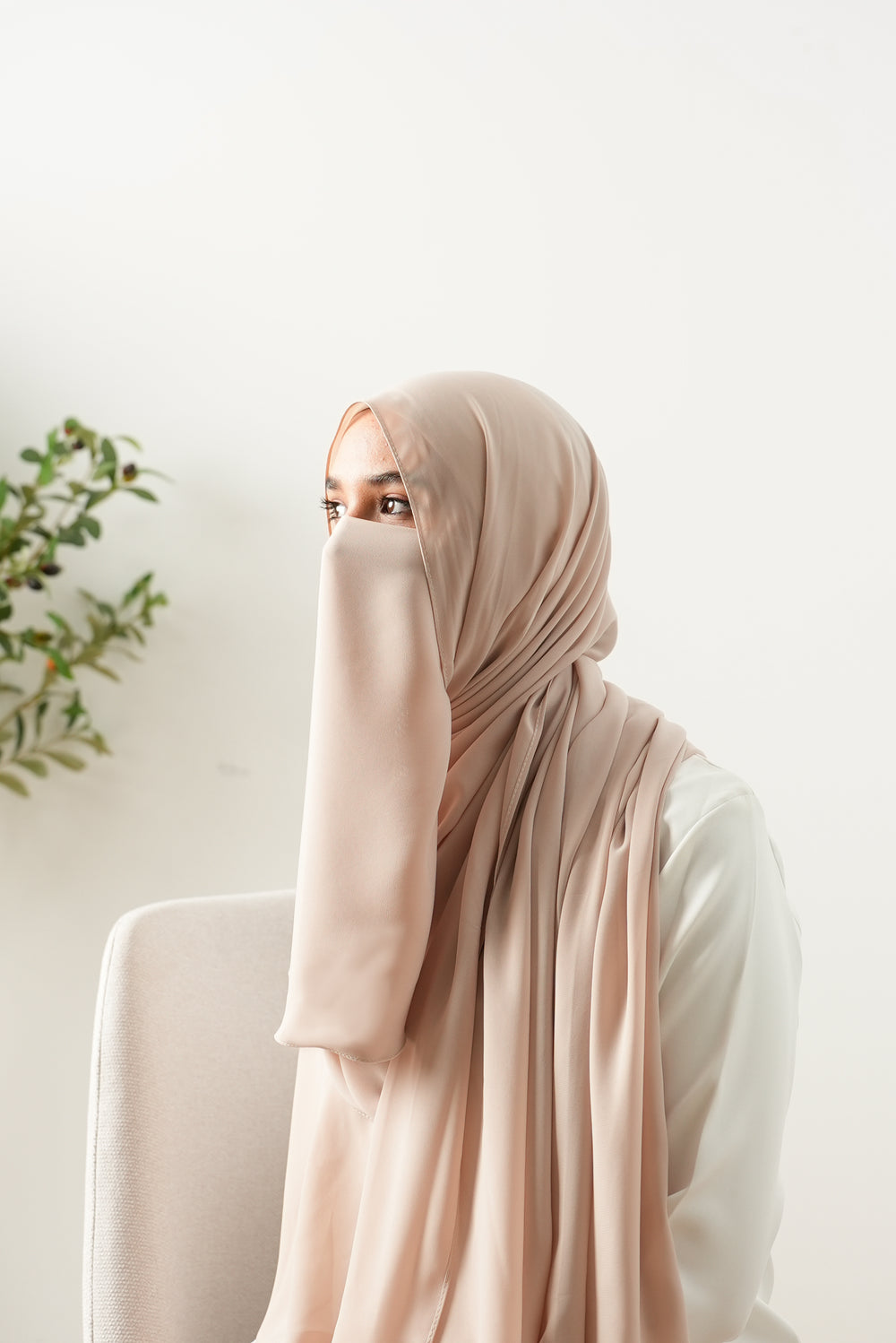 Stretch Niqab Latte C3100