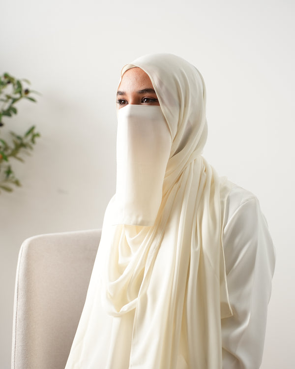 Stretch Niqab Off-white C3100
