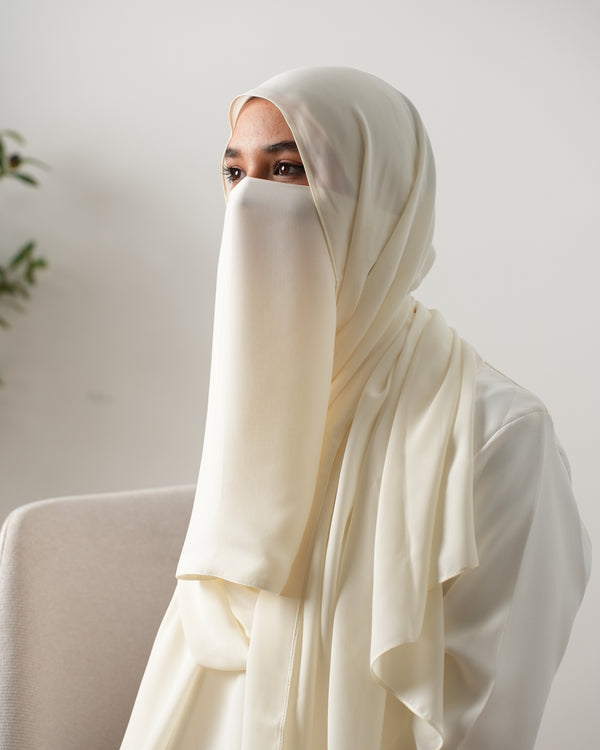 Stretch Niqab Off-white C3100