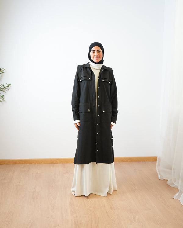 Gabardine Jacket Black C508