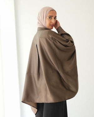 Free Size Poncho Metallic Brown C2193