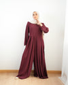 Pleated Jumpsuit Maroon C150