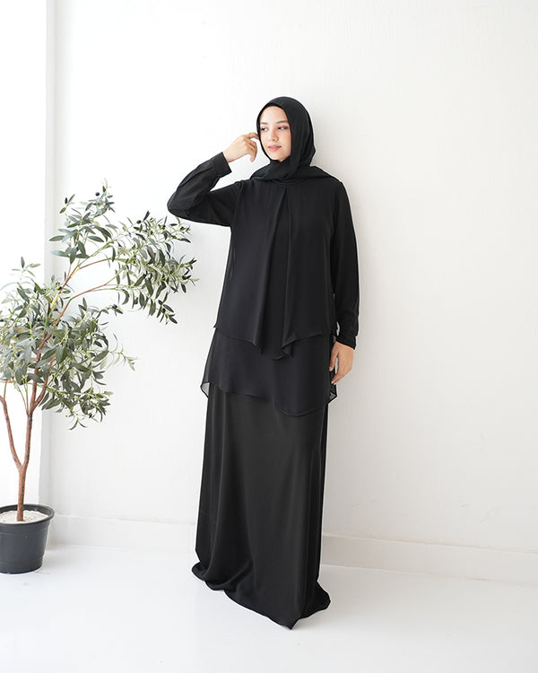 Layered Chiffon Abaya C222