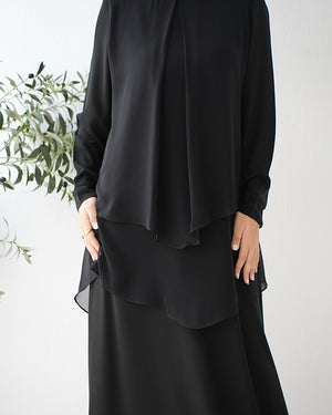 Layered Chiffon Abaya C222