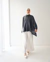 Free Size Poncho Metallic Dark Silver C2193