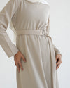 Basic Rib Dress Beige C166