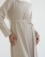 Basic Rib Dress Beige C166