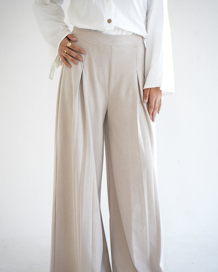 Suede Wide Pants Cream C170