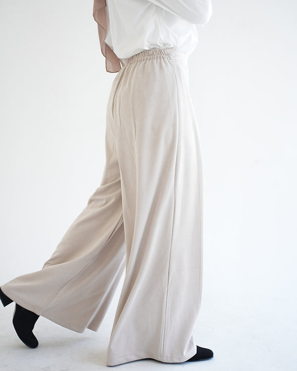 Suede Wide Pants Cream C170
