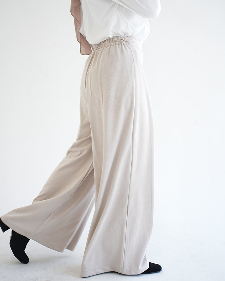 Suede Wide Pants Cream C170