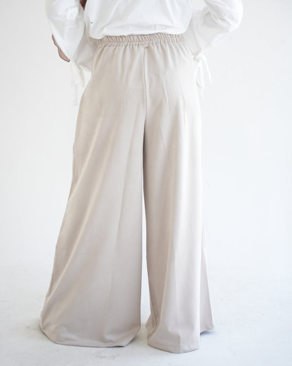 Suede Wide Pants Cream C170