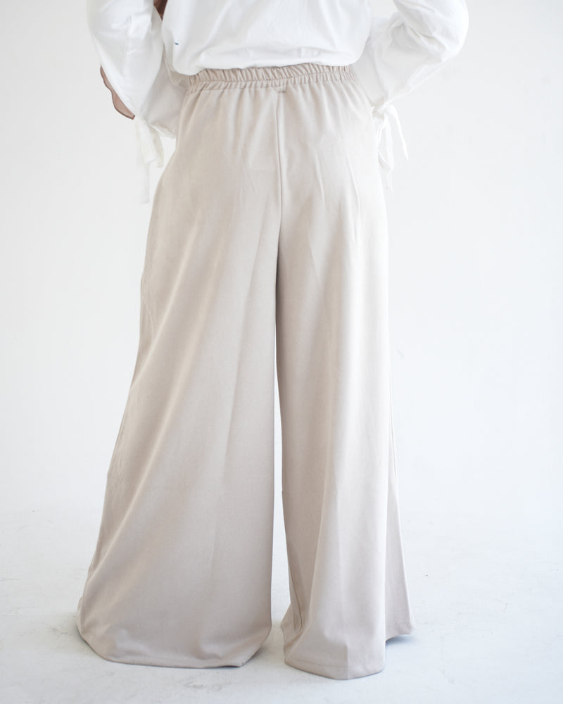 Suede Wide Pants Cream C170