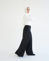 Suede Wide Pants Black C170
