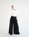 Suede Wide Pants Black C170