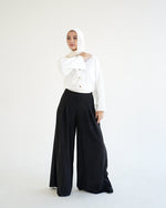 Suede Wide Pants Black C170