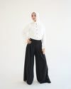 Suede Wide Pants Black C170