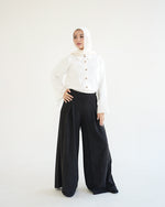 Suede Wide Pants Black C170