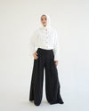 Suede Wide Pants Black C170