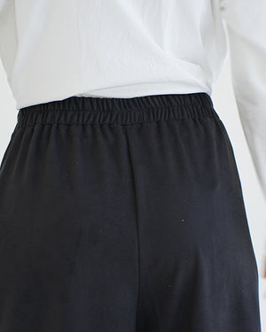 Suede Wide Pants Black C170