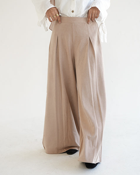 Suede Wide Pants Beige C170