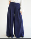 Suede Wide Pants Navy C170