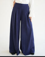 Suede Wide Pants Navy C170